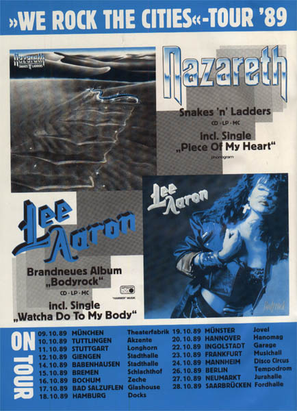 Magazine ad for 1989 European tour