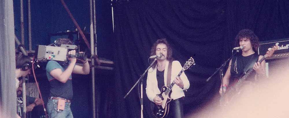 John Albani and Jack Meli on stage at the Reading Festival 1983. Photo by Don Murphy ©